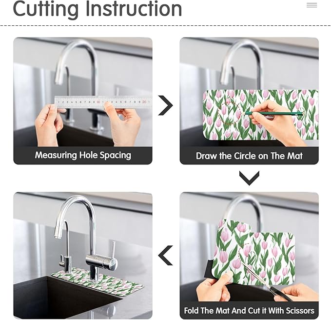 Kitchen Sink Splash Guard 1 PC 14.7 Inch Sink Faucet Mat Splash Guard - Image 4