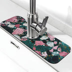 Faucet Draining Mat For Kitchen Sink, Terrazzo Dark Green Diatom Mud Absorbent by indokyeyqaz