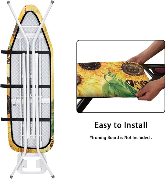 GLENLCWE Sunflower Ironing Board Cover, 54x15 inches, Floral Design Iron Board - Image 4