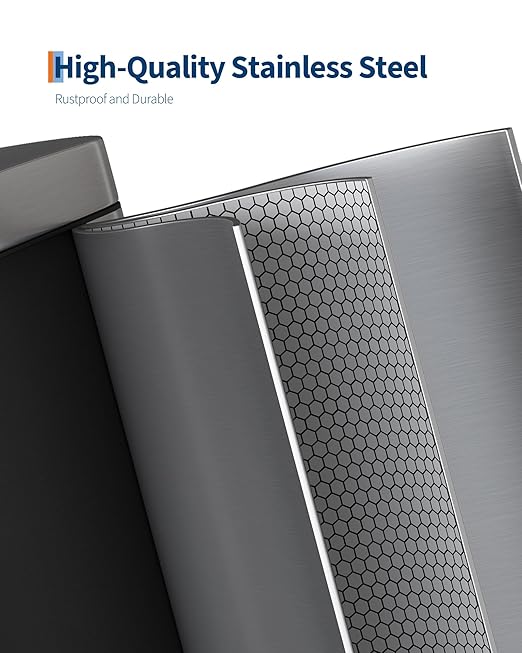 Garvee 2.6 gal / 10 L Stainless Steel Bathroom Trash Can - Image 3