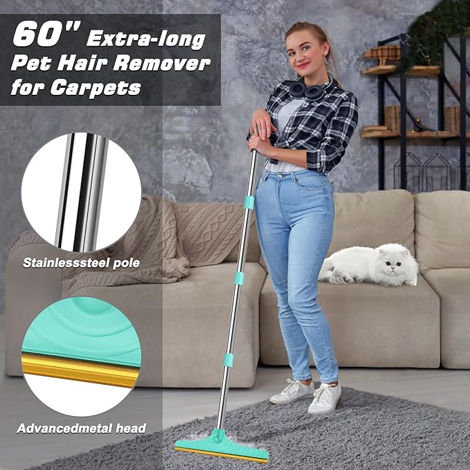 B-Land Carpet Rake for Pet Hair Removal, Reusable Pet Hair Remover - Image 2