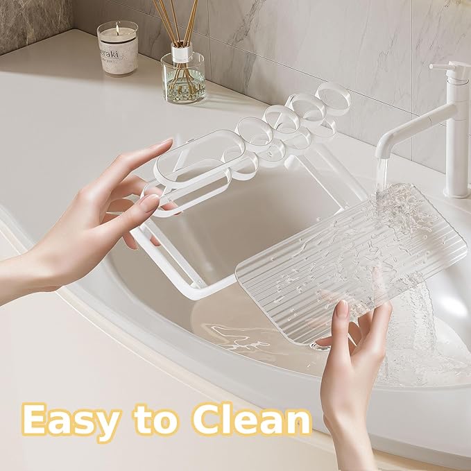 Electric Toothbrush Holder for Bathroom Countertop 5 Metal Slots Toothpaste - Image 5