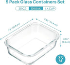 Vtopmart 5 Pack 35oz Glass Containers - Image 2