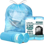 4 Gallon Trash Bags Drawstring 100 Count, JUKFITA Strong Small Garbage Bags by JUKFITA