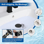 Hibbent 2 Pack 3 in 1 Bathroom Sink Drain Strainer, Universal Pop Up Stopper - Image 2