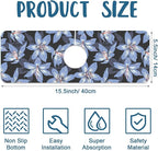 Blooming Lily Sink Faucet Absorbing Mat Blue Lily Flowers Super Absorbent Fast - Image 2