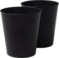 happimess HPM1110A-SET2 Axel Modern Minimalist Hammered Steel 2 Gal Waste Bin by Happimess