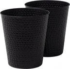 happimess HPM1110A-SET2 Axel Modern Minimalist Hammered Steel 2 Gal Waste Bin by Happimess