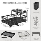 Dish Drying Rack 2-Tier Auto Draining Dish Drying Rack - Image 2