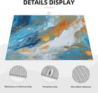 Blue Marble Dish Drying Mat for Kitchen Counter Decor 18x24 Inch Floral - Image 4