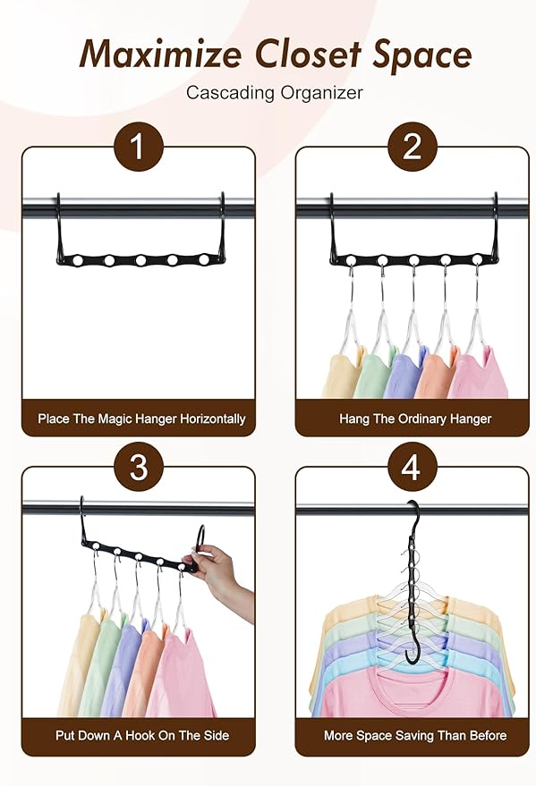 HOUSE DAY Closet Organizers and Storage 6 Pack, College Dorm Room Essentials - Image 5
