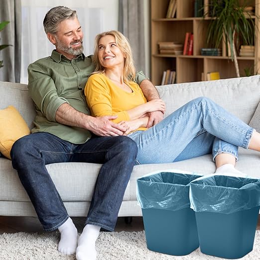 Hoolerry 9 Pieces Garbage Can 2 Gallon Small Trash Cans Bulk Bathroom Trash Bin - Image 6
