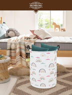 HUNRUNG Laundry Hamper, Large Canvas Fabric Lightweight Storage Basket Toy - Image 7