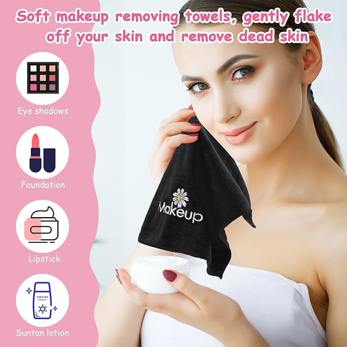 Shimeyao 20 Pack Makeup Towels Black Makeup Washcloths - Image 5