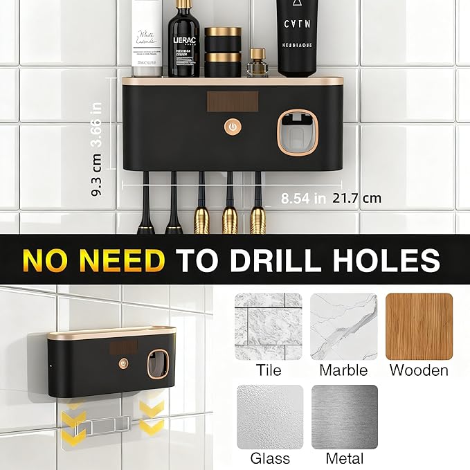 Toothbrush Holders for Bathrooms, Toothbrush Holder Wall Mounted - Image 6