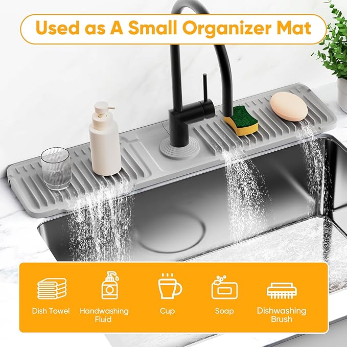 24'' Folding Faucet Mat for Kitchen Sink Splash Guard Kitchen Sink Faucet Mat - Image 7