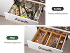 Kootek 8 Pcs Bamboo Drawer Organizer Utensil Tray Kitchen Storage Box 4-Size - Image 4