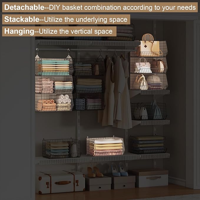 3 Tier Closet Hanging Shelves - Image 7
