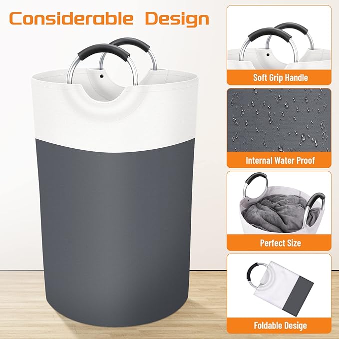 BlissTotes 75L Laundry Basket, Freestanding Laundry Hamper, Collapsible Dirty - Image 3