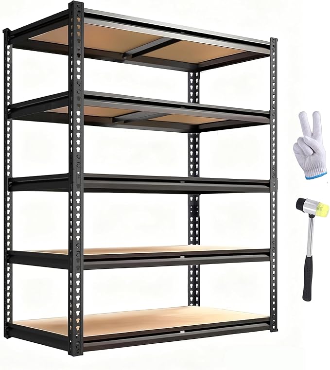 Garage Storage Shelves 72'',2400 LBS Garage Shelving Units, Storage Shelves Heavy Duty, Basement Shelving, Metal Shelving Units Free Standing by Unknown