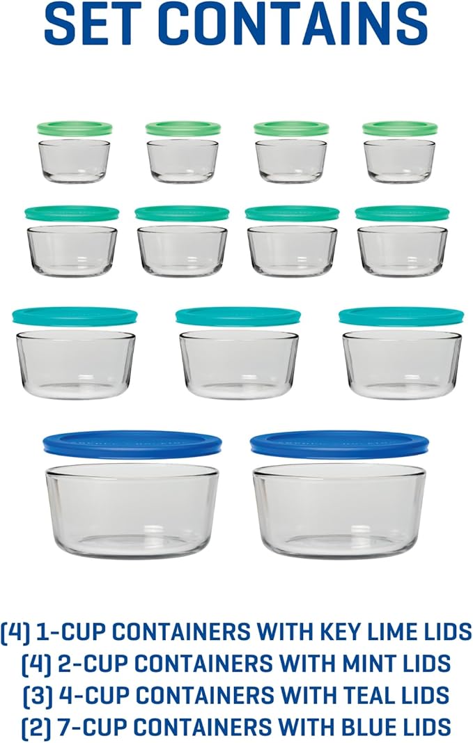Anchor Hocking 26 Piece Glass Storage Containers - Image 7