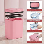 2 Pack 2.7 Gal Bathroom Trash Can - Image 8