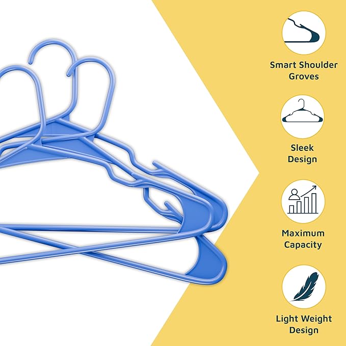 Lifemaster Plastic Clothes Hangers – Heavy Duty Hanger Set, - Image 3