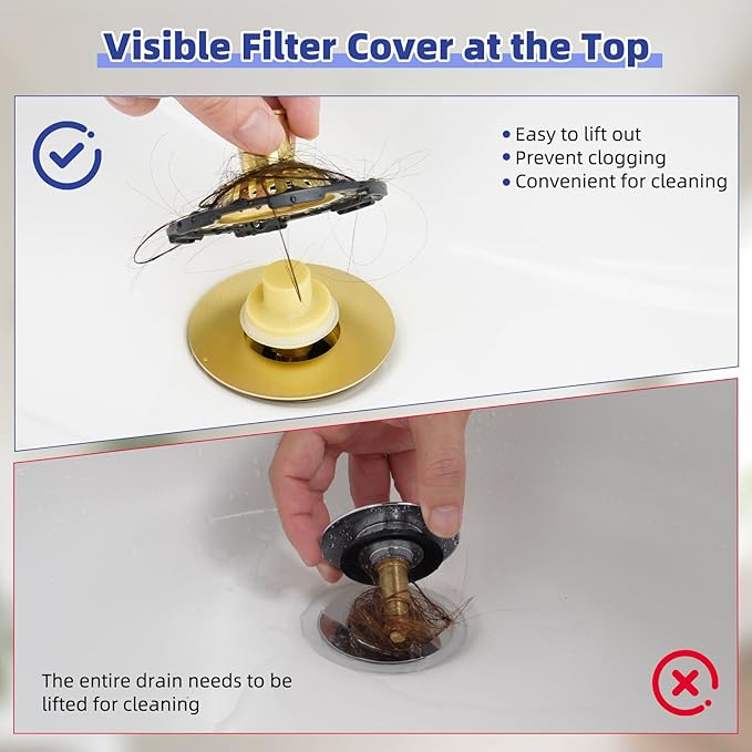 Universal Bathtub Drain Stopper Shower Drain Hair Catcher, Tub Stopper - Image 4