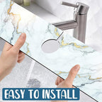 Marble Pattern Sink Splash Guard Gray Gold Marble Faucet Absorbing Mat Fast - Image 5