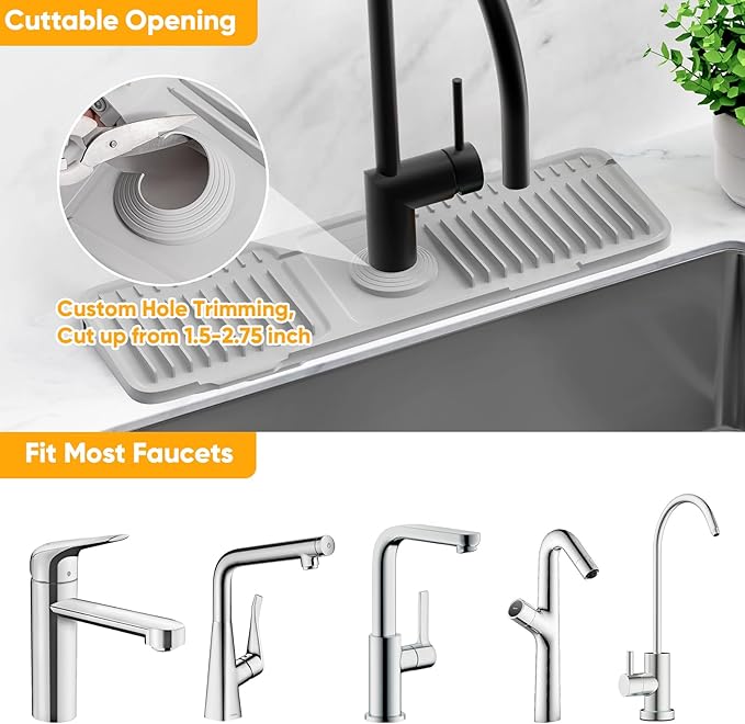 17.7'' Folding Faucet Mat for Kitchen Sink Splash Guard Kitchen Sink Faucet Mat - Image 6