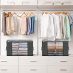 Large Storage Bags, 3 Pack Clothes Storage Bins Foldable Closet Organizers - Image 6