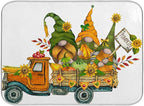 ALAZA Thanksgiving Truck with Fall Gnomes Dish Drying Mat by ALAZA