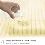 8 Pcs Light Yellow Cabana Stripe Bath Towel Set Oversize Bath Sheet-2 Bathroom - Image 5
