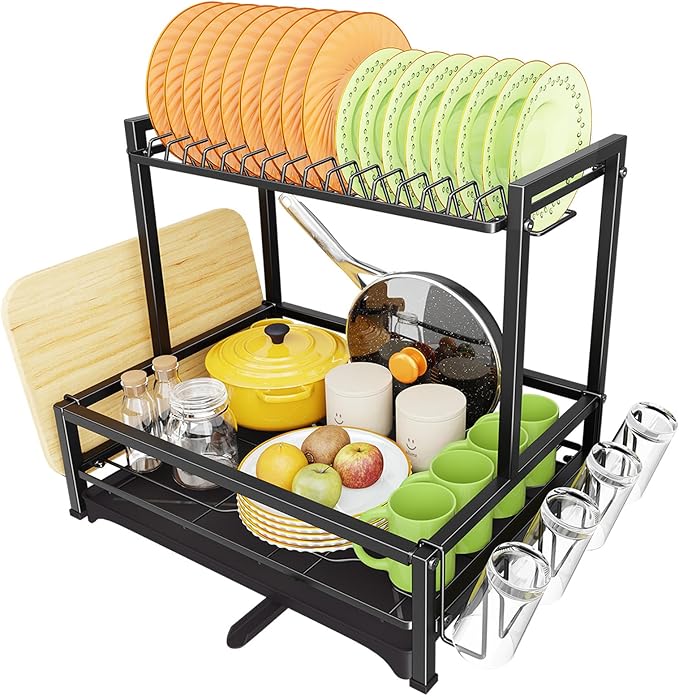 Simple Trending Dish Drying Rack, 2-Tier Dish Rack by SimpleTrending