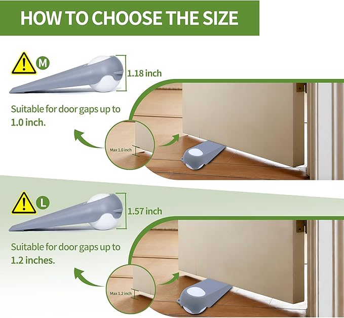 Door Stoppers for Bottom of Door, Rubber Door Stopper Wedges, Door Holders for - Image 6