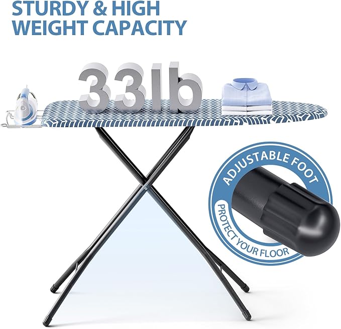 KINGBOARD Foldable Ironing Board Full Size, Iron and Ironing Board Set Standard - Image 4