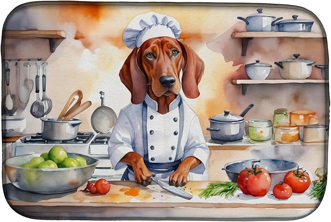 Caroline's Treasures DAC6314DDM Redbone Coonhound The Chef Dish Drying Mat by CarolinesTreasures