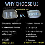 Aluminum Foil Pans with lids 10pack Heavy Duty 2LB Small foil pan 8.5"×6" - Image 5