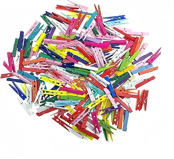 100pcs Mini Natural Wooden Clothes Photo Paper Peg Pin Clothespin Craft Clips by Unknown