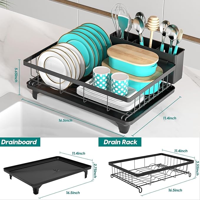 MERRYBOX Dish Drying Rack Large Capacity 2 Tier Dish Drying Rack - Image 2