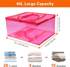 Vieshful Pink 40L Clear Clothes Storage Bag - Image 2