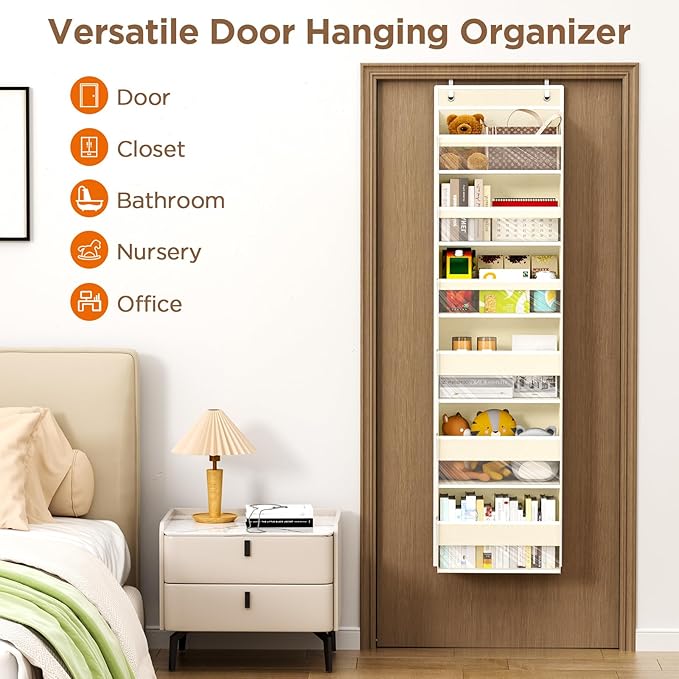 Over The Door Organizer, 6 Shelf Door Hanging Organizers - Image 7