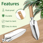 Garden Tool Set, 3 Pieces Gardening Kit with Garden Plant Twist Tie and Plastic Plant Tag, Stainless Steel Heavy Duty Garden Tools with Wooden Handle, Gardening Gifts for Women - Image 7