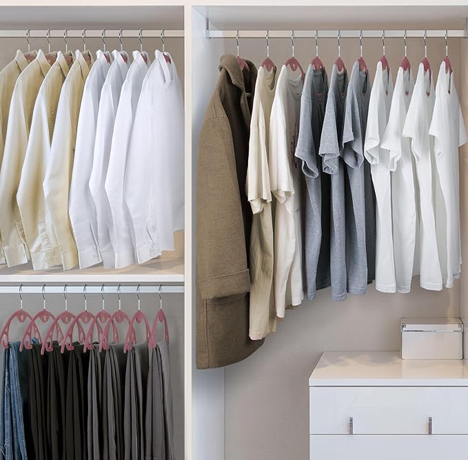 IEOKE Velvet Hangers 50 Pack: Felt Clothes Hangers Heavy Duty Shirt Sweater - Image 2
