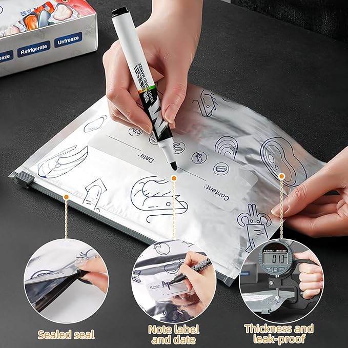 30 Pcs Reusable Mylar Bags for Food Storage, Waterproof Aluminum Foil Stand Up - Image 4