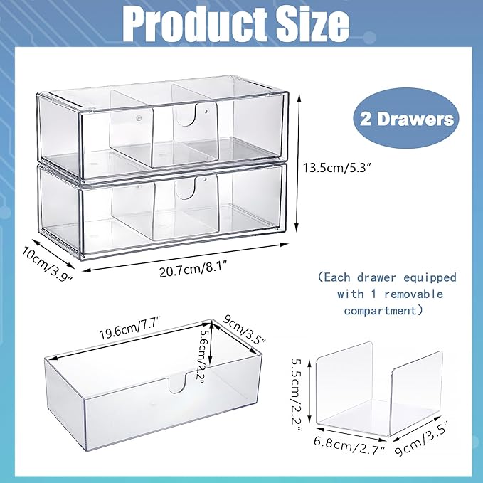 BTSKY 2 Pack Clear Acrylic Battery Storage Organizer - Image 3