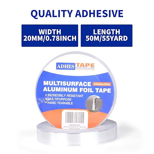 ADHES TAPE Aluminum Foil Tape, Heat Resistant, Waterproof, 0.78 inch x164 Feet - Image 3