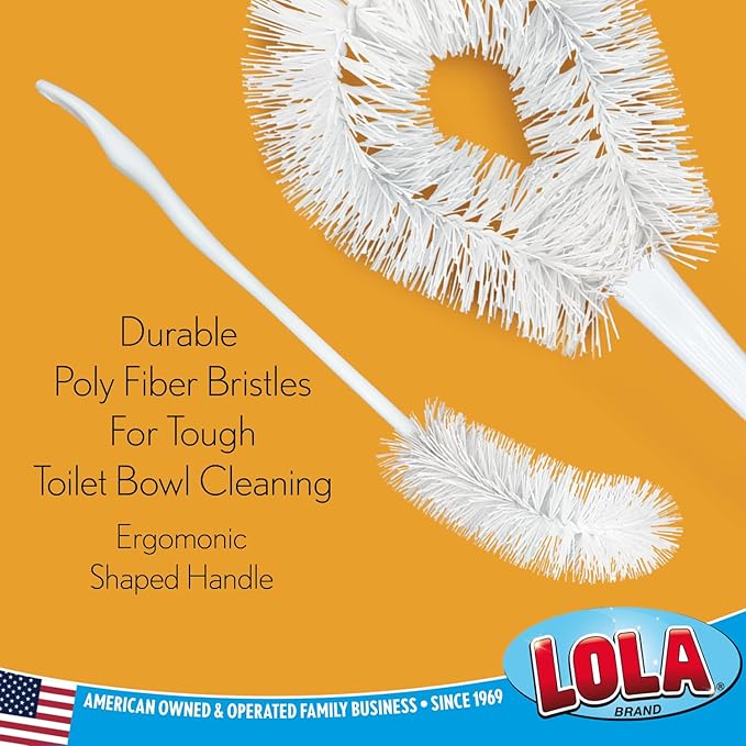 LOLA Toilet Bowl Brush w/Curved Head, 36 Pack, Coated Wire, Durable Poly - Image 4