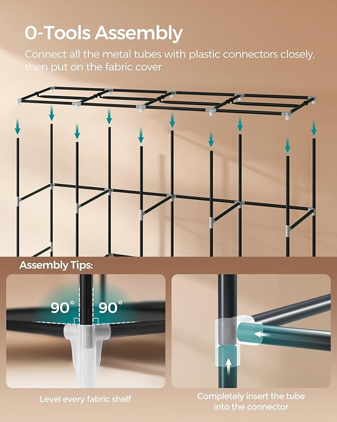 SONGMICS Portable Closet, Wardrobe Closet Organizer - Image 5