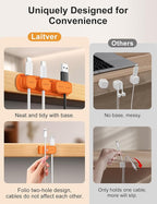6 Pack Magnetic Cable Clips, Laitver Cord Organizer Holder Strong Adhesive Desk - Image 3